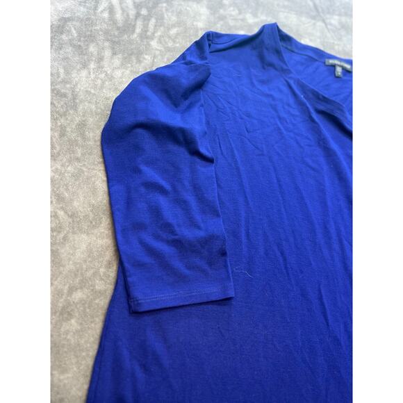 Eileen Fisher Stretch Jersey V Neck Long Sleeve Dress Steel Blue medium - Picture 2 of 5